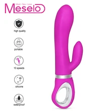 Meselo 10 Speeds Dual Vibrator Sex Toys For Woman Dildo Masturbator Vagina Anal Pussy G-spot Vibrator Silicone Erotic Adult Toys