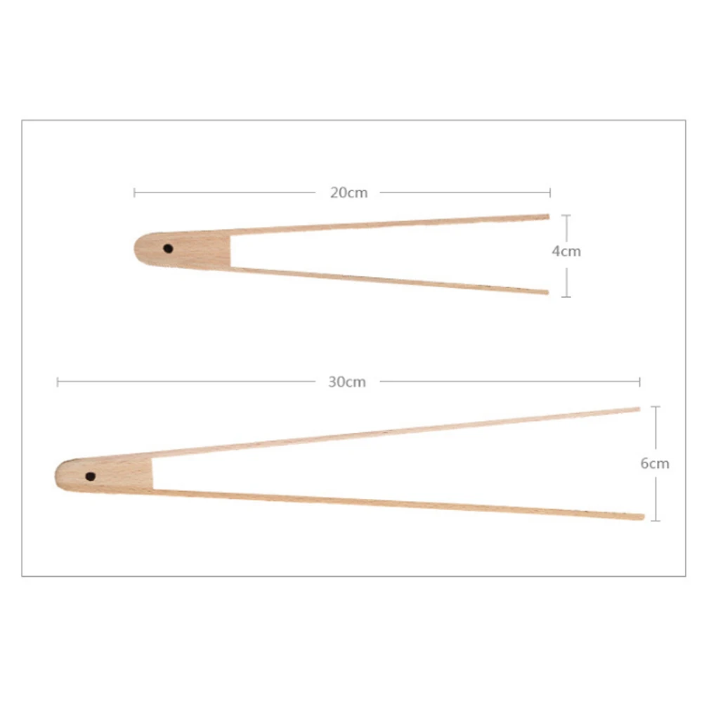1 шт. зажим для еды практичный бук удобный захват кухонные щипцы десертный зажим тостер щипцы для приготовления пищи для выпечки барбекю 20 см/30 см/32 см