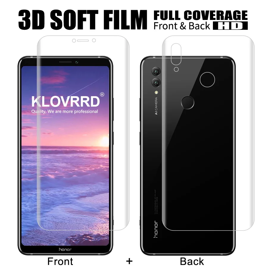 KLOVRRD передняя + задняя мягкая пленка протектор для huawei Honor Note10 экран полное