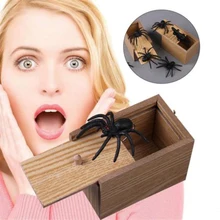 1X первое апреля день смешной напугать Маленькая деревянная коробка паук страшные девушки деревянные