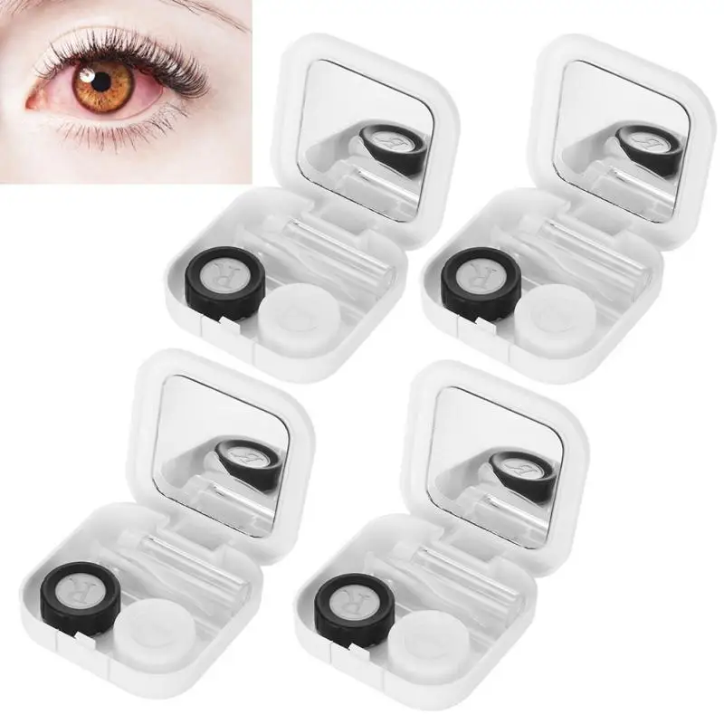 

New 3Styles Contact lenses Case Portable Plastic Cute Chick Pattern Eye Care Kit Container