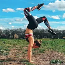 Женская с круглым вырезом без рукавов Высокая талия Pacthwork Повседневная, спортивная весна, лето, Осень ребра фитнес набор бюстгальтер леггинсы