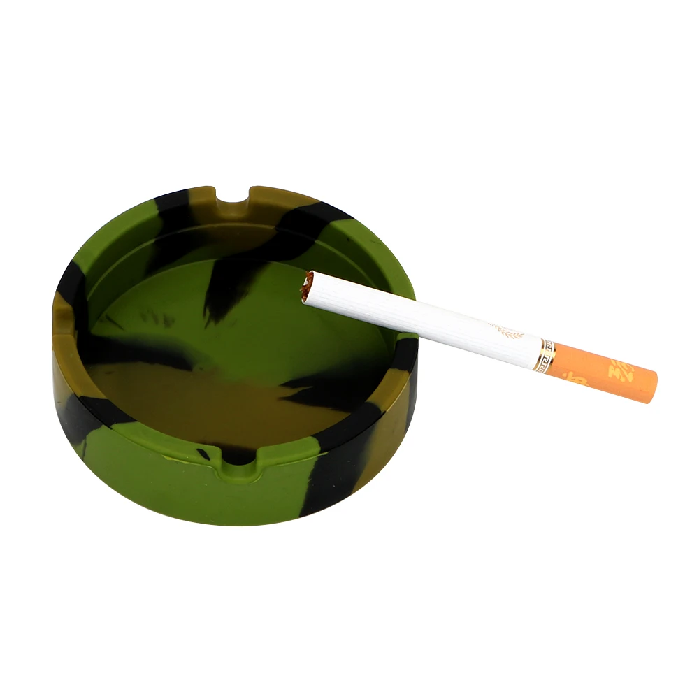 

Camouflage Silicone Ashtray Smoking Accessories Ash Storage Eco-Friendly Cigarette Tray Household Merchandises Home Decoration