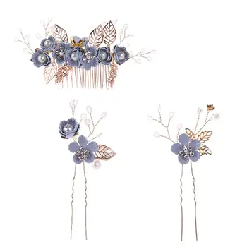 

3pcs Hair Accessories Floral Leaves Little Fairy Handmade Hair Pins Hair Comb Hair Clips Headband for Girls Bridesmaids
