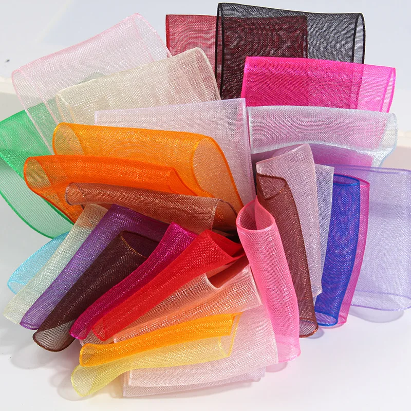 10 Meters Organza Ribbon Gift Wrapping Decoration Christmas Silk Ribbons 6/10/15/20/25/40/50mm Nylon organza ribbon