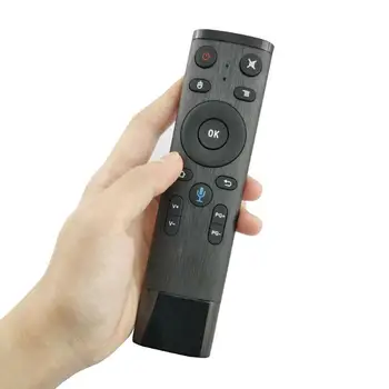 

Black Q5 Voice Control Fly Air Mouse 2.4GHz Wireless Microphone Remote Control for Smart TV Android Box PC