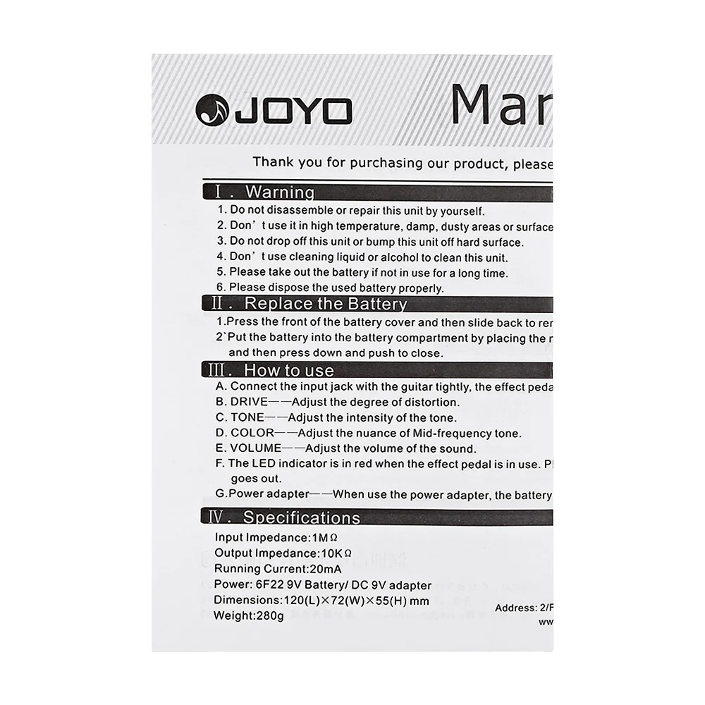 JOYO JF - MK Overdrive Electric Guitar Pedal Lion'S Roar Effects Pedal Vintage Tube Amps Overdrive Tone Guitar Accessory JOYO JF - MK Overdrive Electric Guitar Pedal Lion'S Roar Effects Pedal Vintage Tube Amps Overdrive Tone Guitar Accessory