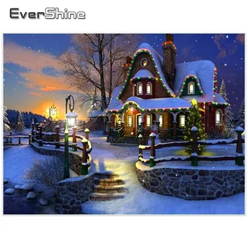 

EverShine diamond painting christmas mosaic diamond full round rhinestones DIY diamond embroidery cross stitch winter scenery
