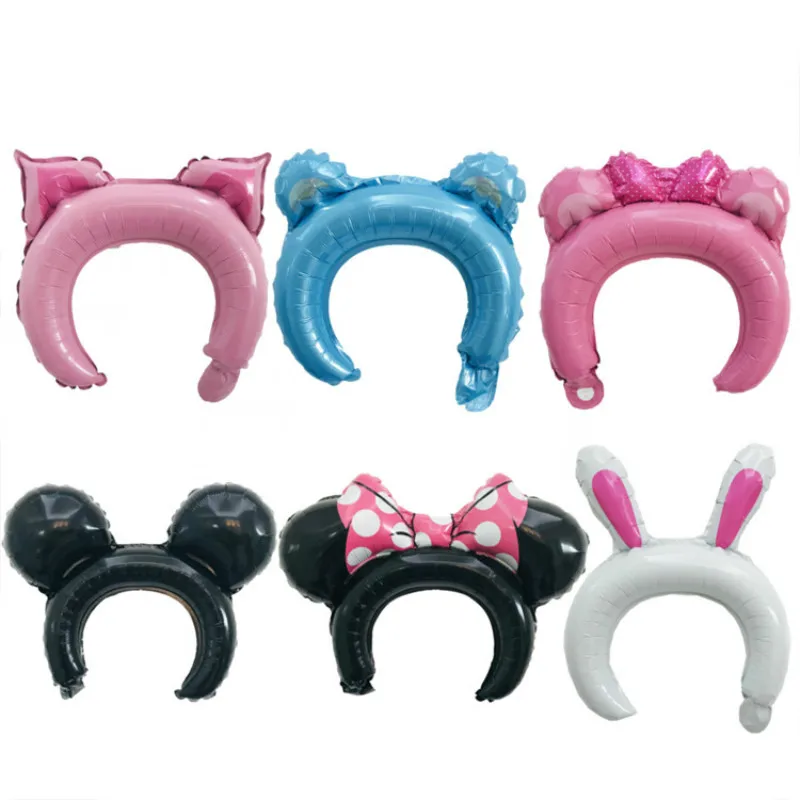 

3pcs/set Inflatable Cartoon Hats Film Headband Balloon Toys Cute Birthday Party Hat Children Present Gifts Kids Birthday Hats