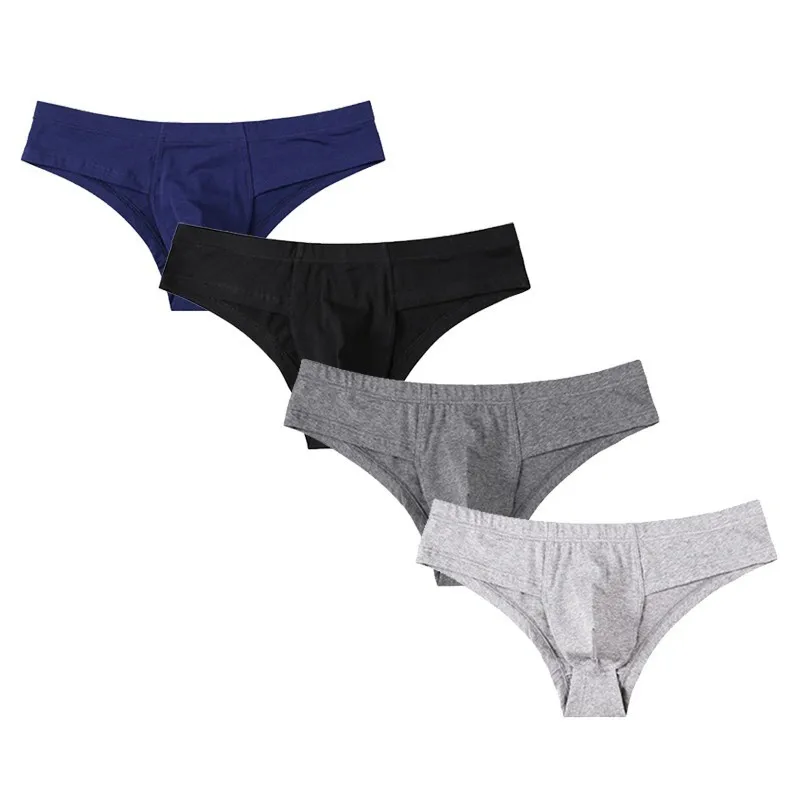 

Plus Size XL-5XL Men Underwear Briefs Mens Solid Low Waist Underpants Cueca U Pouch Cotton Male Panties Underwear 4 Pcs/lot