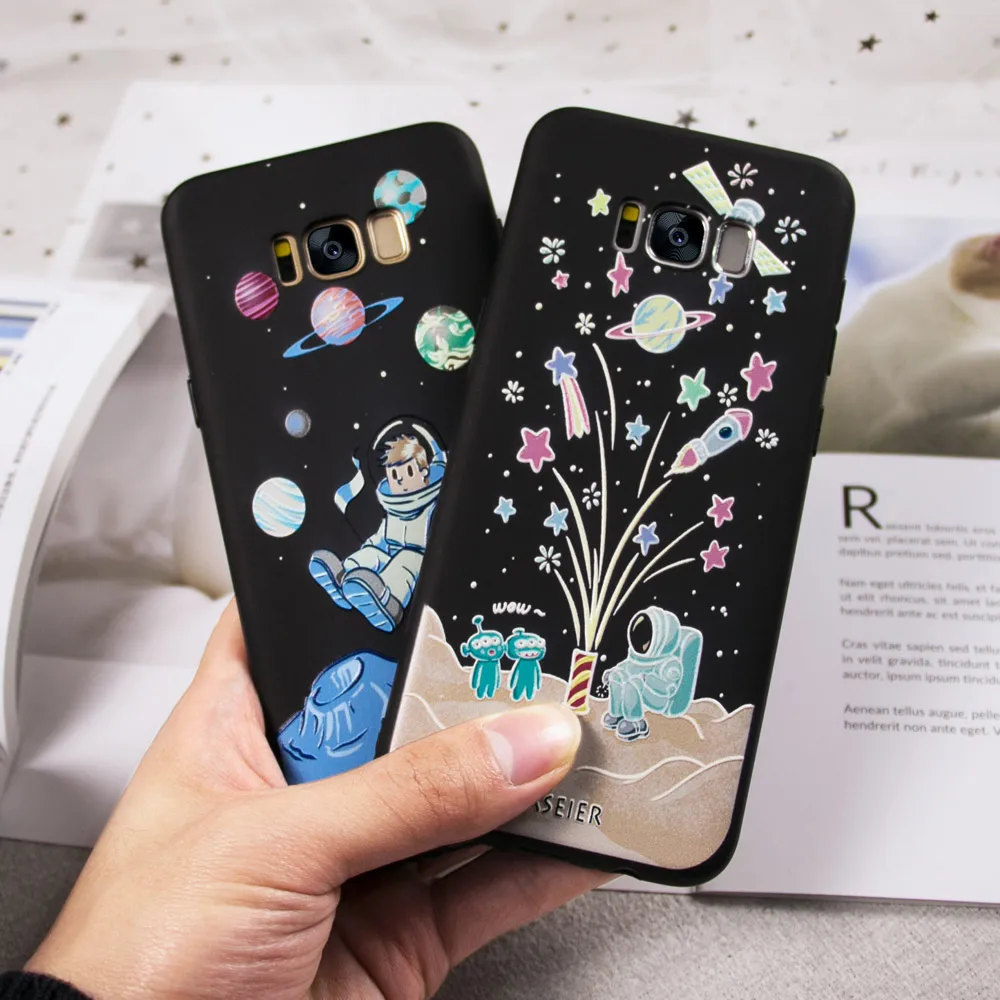 CASEIER тисненый чехол для Samsung Galaxy S6 S7 edge матовый мягкий TPU телефона S8 Plus Note 8