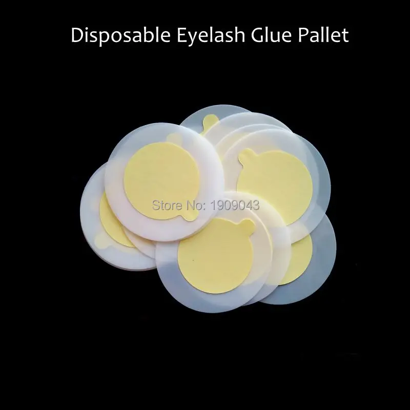 

60PCS New Disposable Eyelash Glue Pallet Yellow Color for Easy Helpful Eyelash Extension Glue Pads Stand on Eyelash Jade Stone