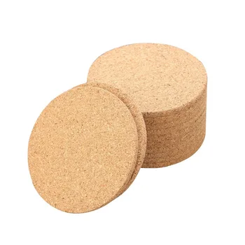 

200pcs Classic Round Plain Cork Coasters Heat-insulated Cup Mats 10cm Diameter for Wedding Party Gift DHL