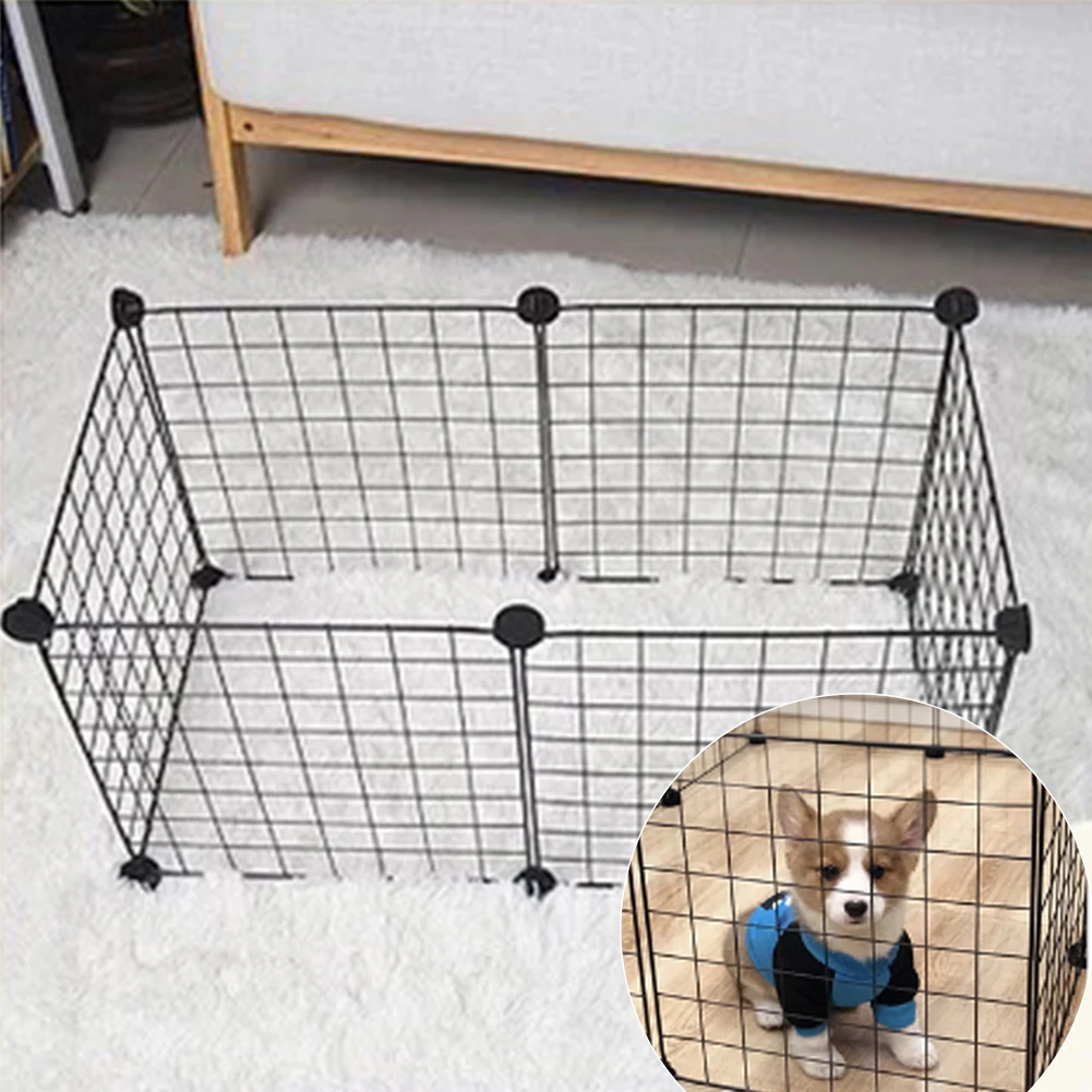 

Small Puppy Iron Playpen Run Cage Dog Foldable Enclosure Rabbit Indoor/Outdoor Pet Fence