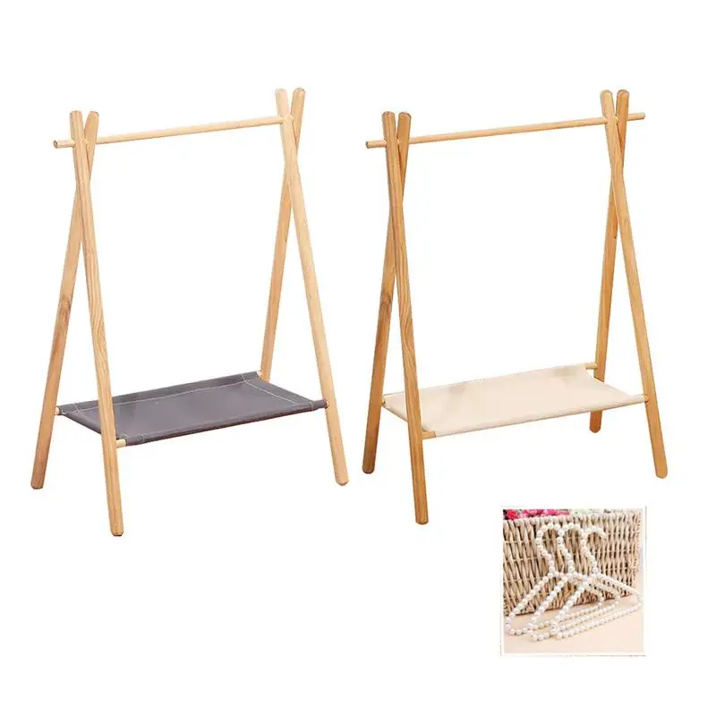 

Pet Dog Cat Solid Wood Wardrobe Simple Hanger Double Teddy Rack Storage Rack Drying Rack
