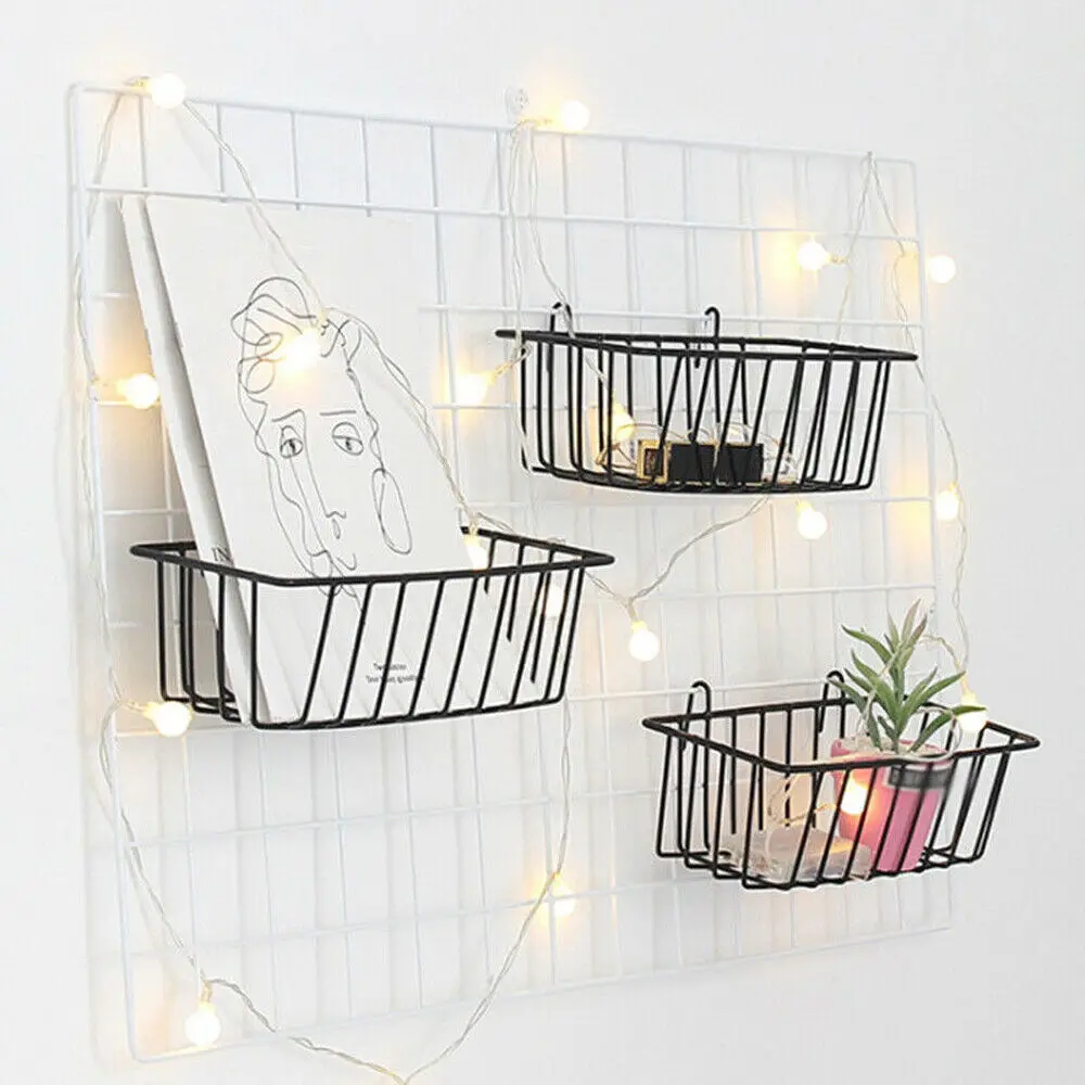 Storage Basket Wall Mount Hanging Wire Under Shelf Rack Kitchen