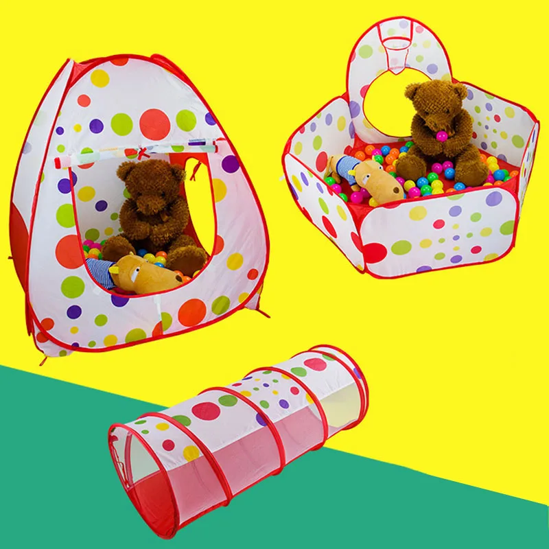 IMBABY 3 в 1 детский манеж портативный игровой тент Детские океанские шары туннель