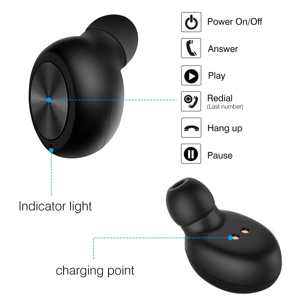ELEGIANT S10 Магнитный Bluetooth невидимые наушники вкладыши телефонные звонки в режиме