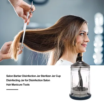 

Salon Barber Disinfection Jar Container Sterilizer Jar Cup Disinfecting Jar for Disinfection Salon Hair Manicure Tools