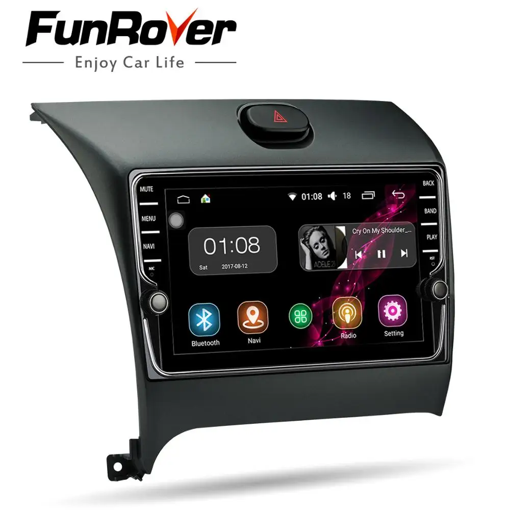 Funrover автомобильный радио мультимедиа Android8.0 2 din dvd-плеер gps для Kia K3 Cerato Forte 2012-16 головное устройство стерео навигация wifi FM