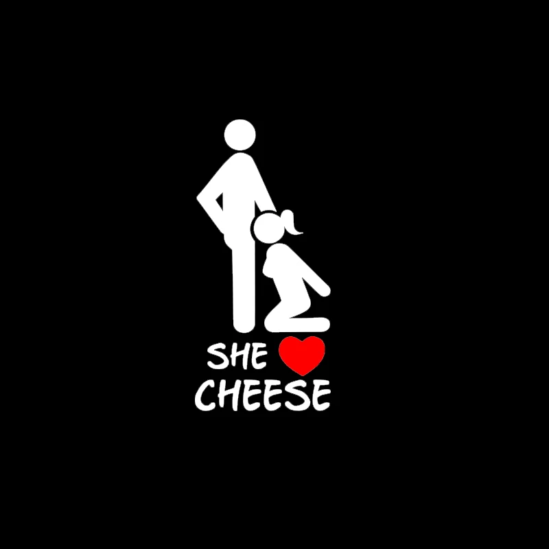 

She loves cheese Car Sticker Funny Car Window Bumper Novelty Drift Vinyl Decal Sticker JDM