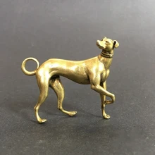 Коллекционное китайское резное бронзовое изделие животное Зодиак милая собака изысканный маленький кулон статуи