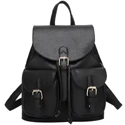 2019 дизайн Для женщин рюкзак тиснением из искусственной кожи школьный рюкзак со шнурком для девочек Teeagner черный рюкзак женский рюкзак