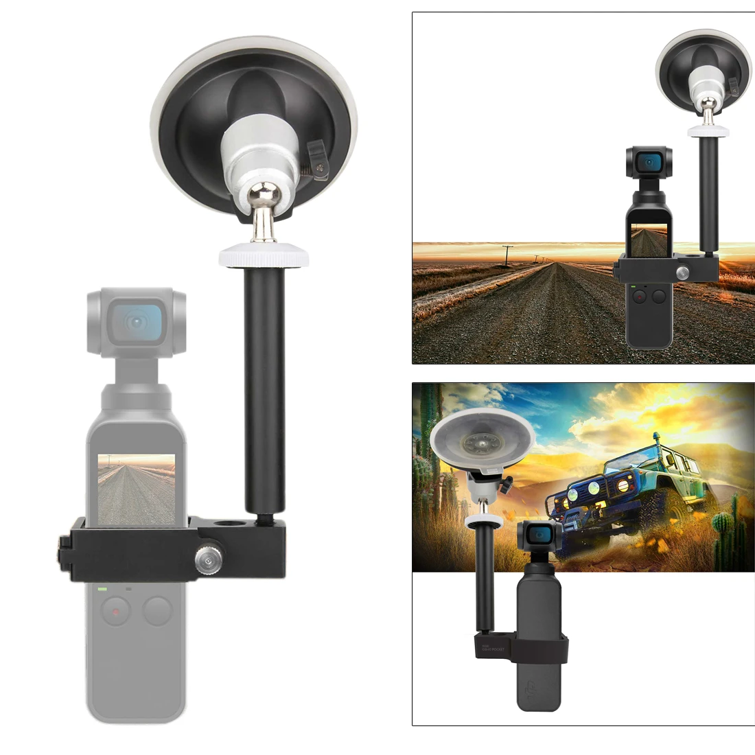

HOBBYINRC Multi-function Car Bracket with 1/4 Inches 3/8 Inches Interface for DJI OSMO Pocket 3-axis Gimbal Camera For DJI Part