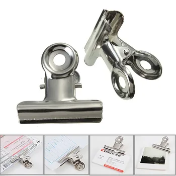 

10Pcs 31mm Stainless Steel Silver Bulldogs Clips Money Letter Paper File Metal Binder Clip Clamps Office School Supplies