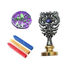 Индивидуальная восковая печать комплект печатей Лети со мной Металл Дракон ручка Подарочный винный набор посылка Свадебные Приглашения карты конверт печать штамп