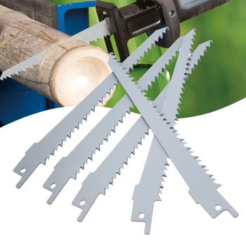 

5PCS S644D Extra Sharp HCS Reciprocating Sabre Saw Blades 6" 150mm Woodworking Tools for Cutting Wood Metal Durable Saw Blade