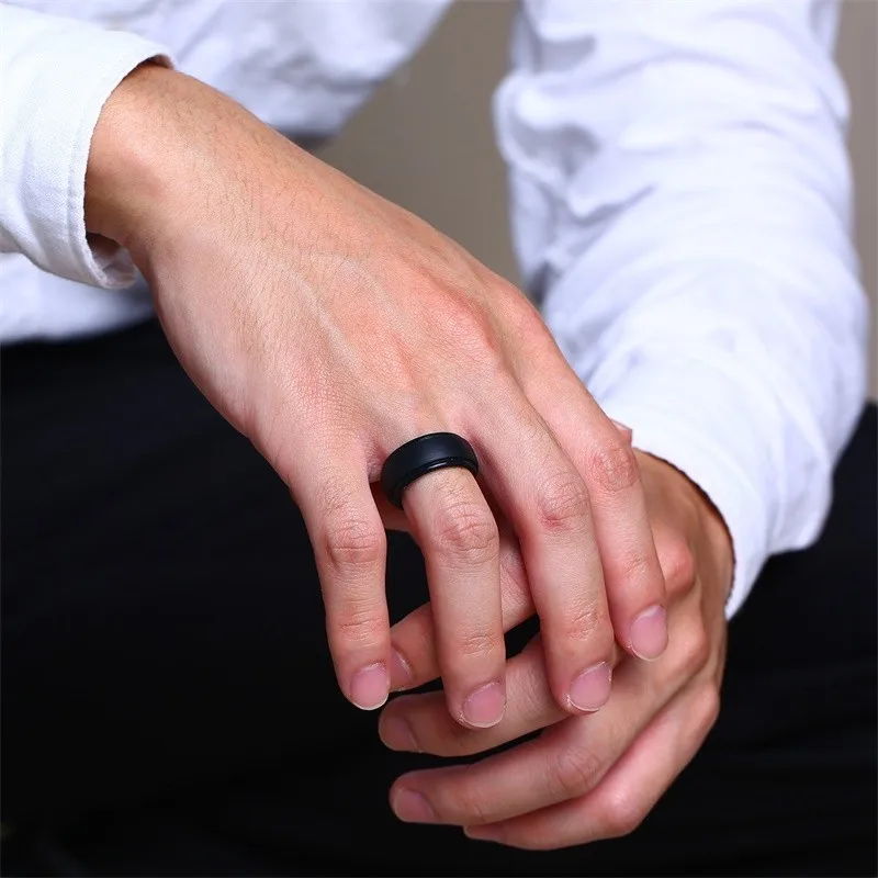 

Sports Silicone Wedding Ring for Men Woman Affordable Rubber Band anel alliance