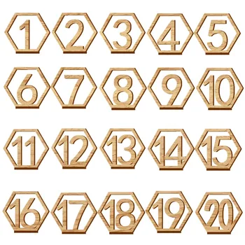 

Practical Boutique 1-20 Numbers Wood Signs Wedding Hexagon Table Number Wooden Table Numbers Rustic Wedding Engagement Seat Nu