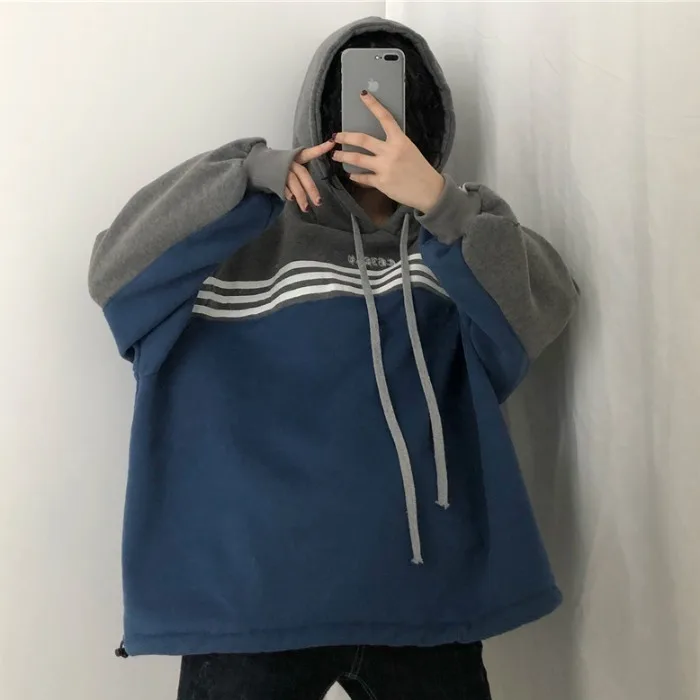 Fashion BF wind stitching Sweatshirt casual autumn winter