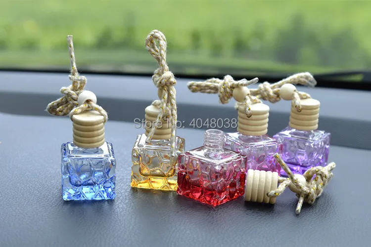 Auto Klarglas Leere Parfümflasche Hängender Lufterfrischer Diffusor Duft  Ätherisches Öl Flasche Nachfüllbare Flaschen 3 Farben