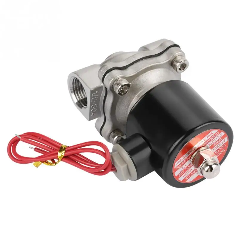 Новый AC 220V G1/2 &quotНержавеющая сталь 304 нормально закрытый Электрический