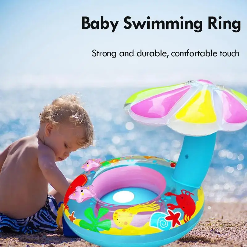 

Carton Baby Kids Swimming Ring Inflatable Mushroom-shaped Swimming Ring Colorful Pool Baby Seat Float 4 Type