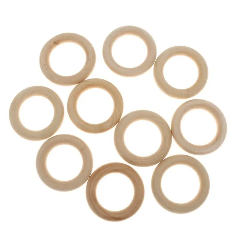 

Pack Of 10pcs 5.5cm Natural Wood Loop Ring Wedding Decorations Wood Material For DIY Jewelry Findings