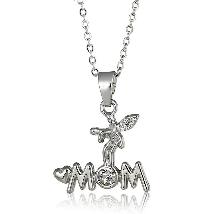 

S925 Silver New Pattern Letter Mother's Day Small Gift Mom Real Love Necklace SWA568 shoul jewelry colar choker boho groot