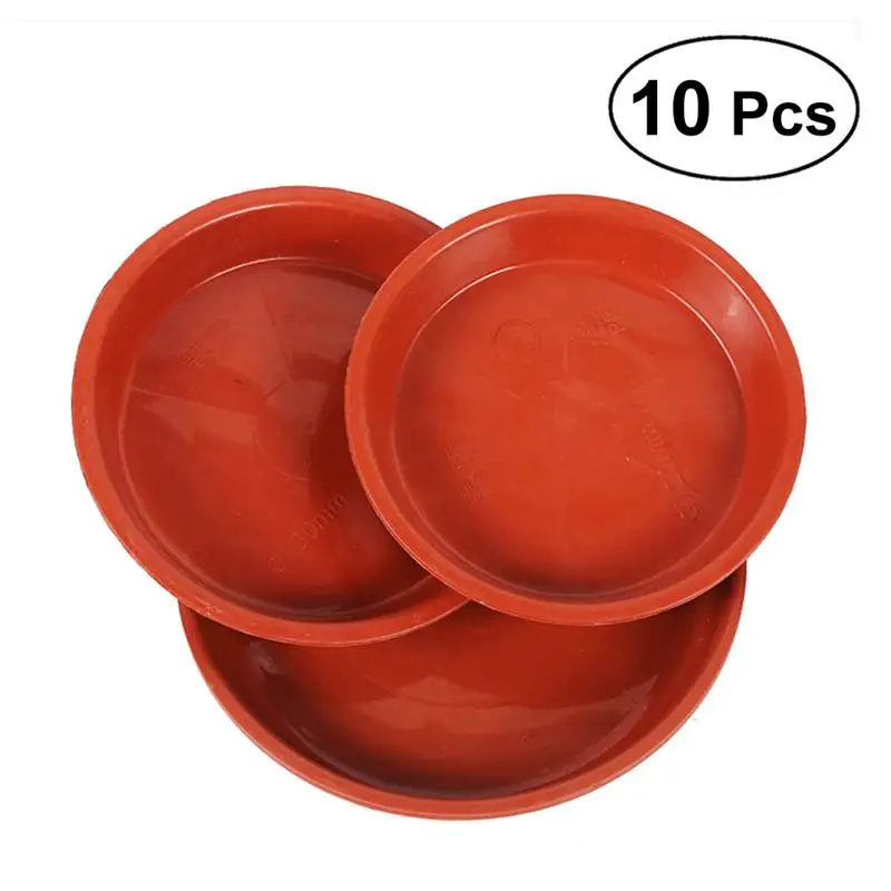 10pcs Solid Color Round Shape Plastic Planter Pallet Plant