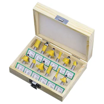 

12pcs 8mm Shank Milling Cutter Router Bit Set Wood Cutter Carbide Mill Woodworking Trimming Engraving Carving Cutting Tools