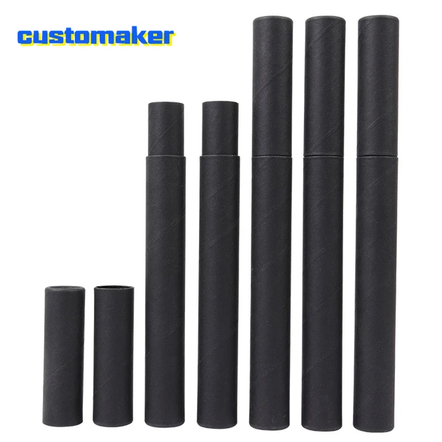 plain kraft poster mailing packaging paper tube with black plastic caps