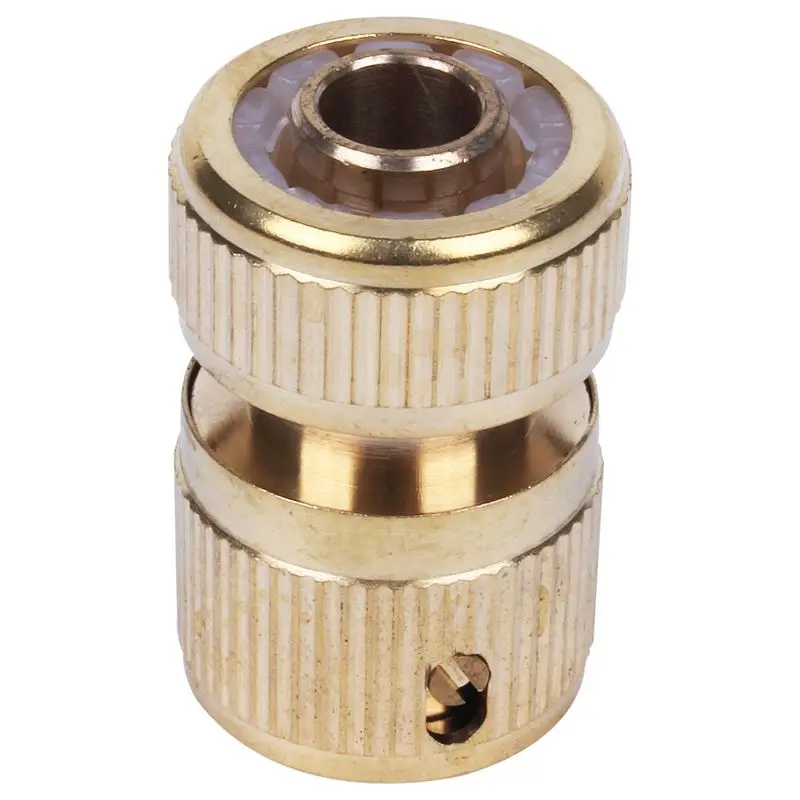

Brass Home Garden Car Washing Water Hose Pipe Plumbing Connector 1/2inch Gold