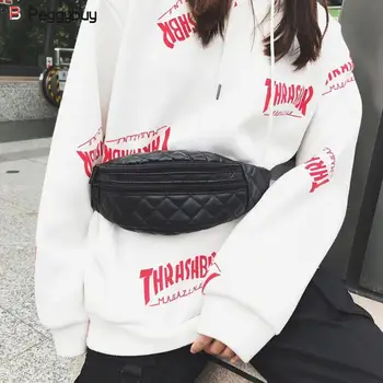 

Women Casual Shoulder Waist Bag Pu Leather Lattice Fanny Chest Pack Casual Crossbody Bags Solid Fashion Simple Casual Belt Bag