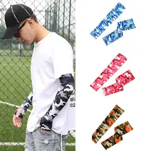 1 шт. Спорт манга Ice ткань жаркое лето УФ камуфляж защиты Бег для бега трусцой для баскетбола волейбол Велоспорт Солнцезащитный крем полосы