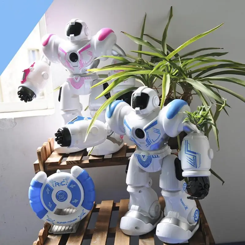 Early Childhood Education Intelligent Electric Remote Control Robot LED Light Singing Dancing Full Presentation RC Robot Toy