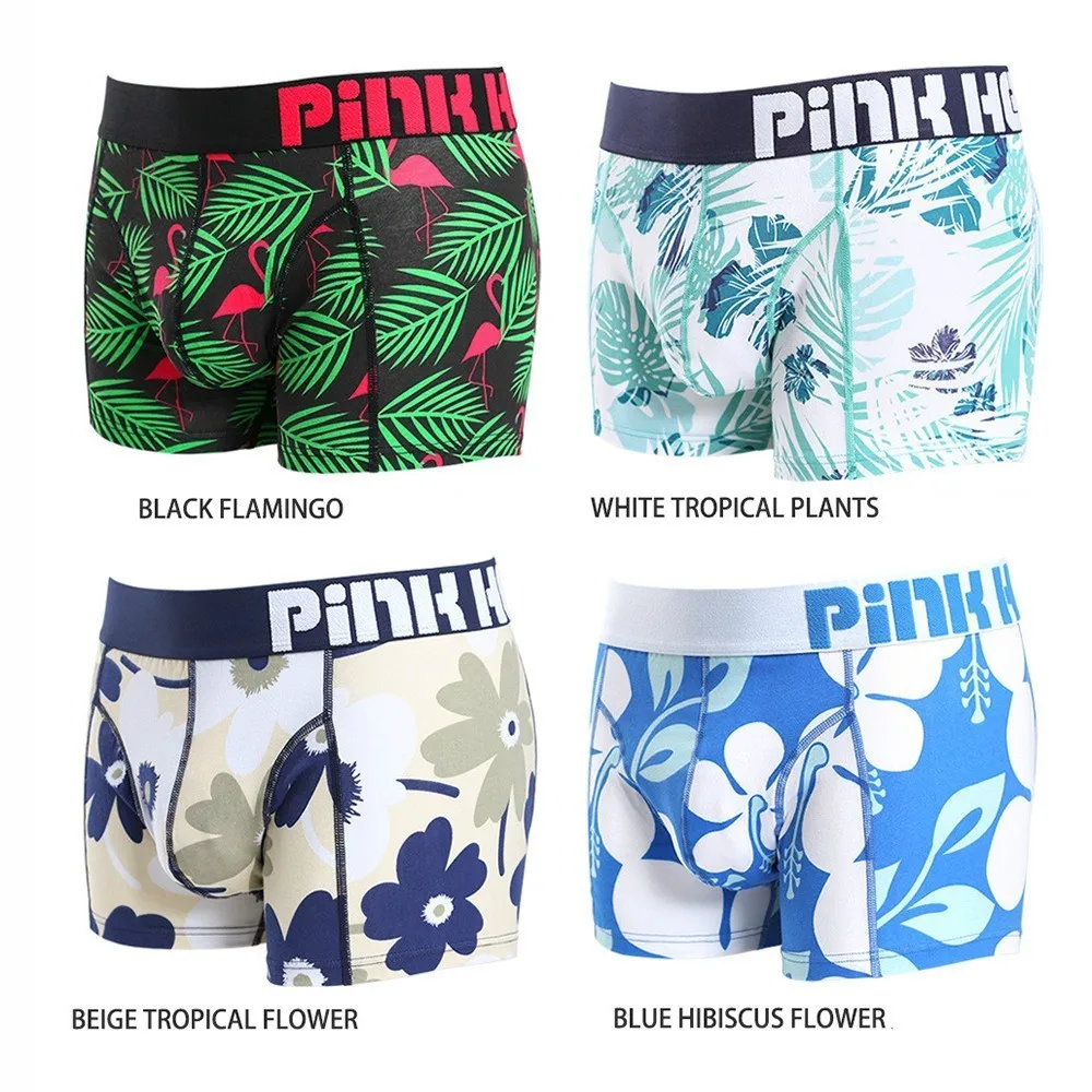 Pinkhero 4 шт./лот мужские боксеры с рисунком Фламинго источник эластичность