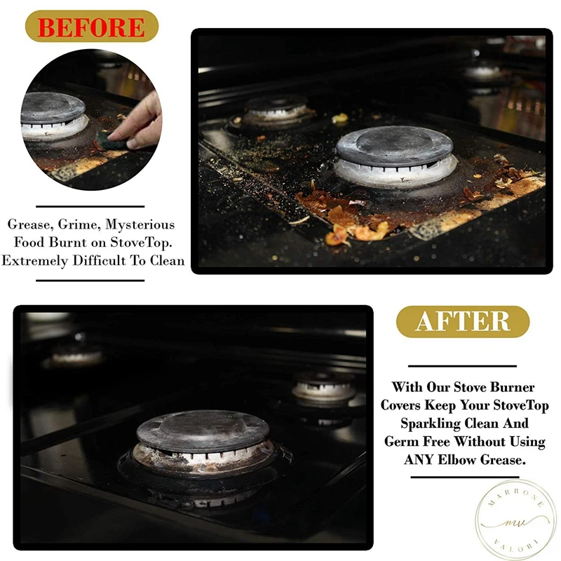 SANQ 9Pcs Stove Burner Covers Cut To Fit All Models Double Thickness +(Bonus Trivet Mat)Easy To Cut,Clean & Use!Gas Range Prot SANQ 9Pcs Stove Burner Covers Cut To Fit All Models Double Thickness +(Bonus Trivet Mat)Easy To Cut,Clean & Use!Gas Range Prot