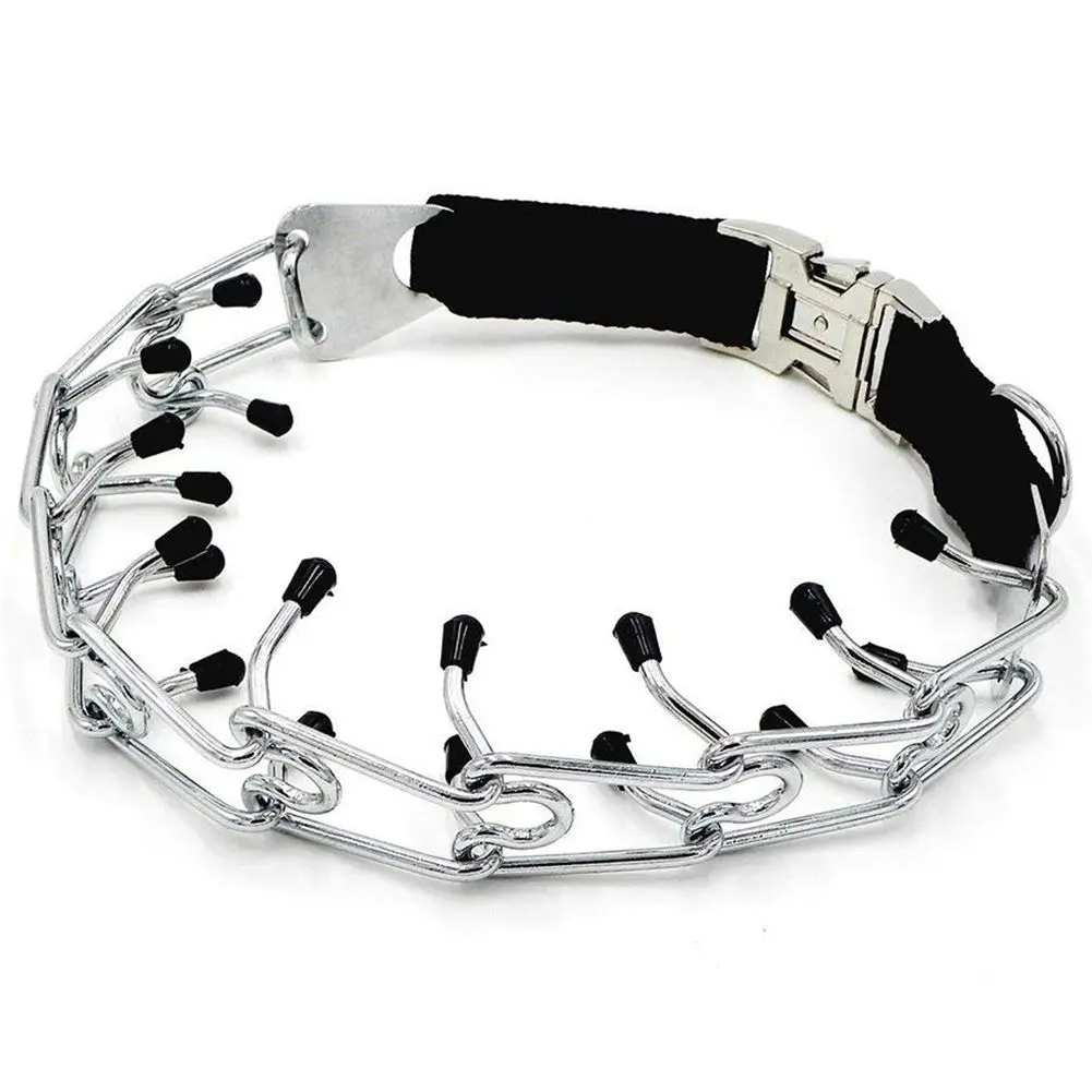 

Training Metal Gear, Prong Pet Collar, with Quick Release Snap Buckle and Rubber Caps, Plated, Easy-On and Adjustable Trai