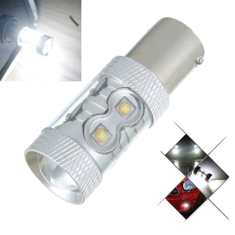 1 шт. Высокая мощность BA15S 1156 P21W 50W 10LED Автомобильная резервная лампа заднего